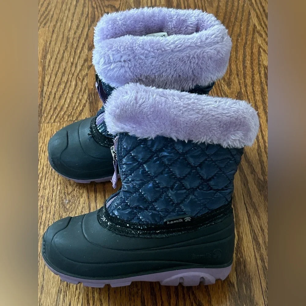 Kamik Purple Faux Fur Lined Winter Snow Boots Waterproof Cold Weather Size 9
